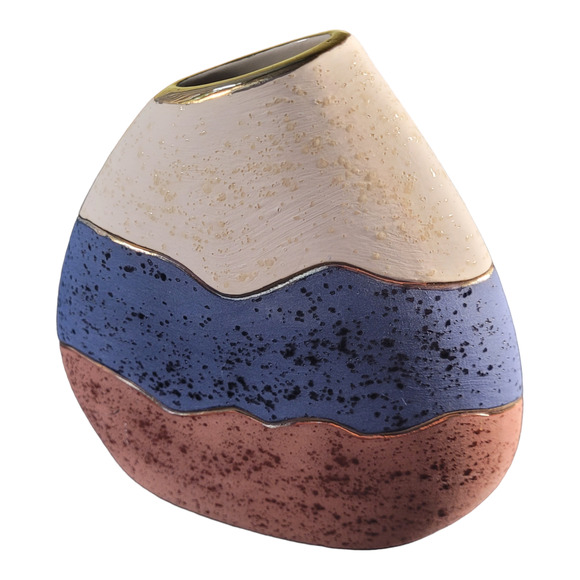 VINTAGE 1990s SIGNED Craig Nowell 22K gold inlay Southwestern pottery vase 6" - Picture 6 of 8